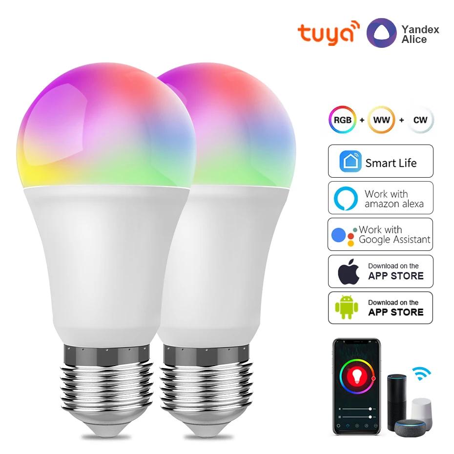 ᵦ ٸ Ʈ Ȩ ڵȭ  Ȩ ˷  LED Ʈ , E27, TUYA / Smart Life   RGB  , 9W
